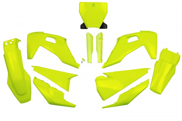 Full Plastic Kit neon yellow for Husqvarna TC 250 - TC 125 - FC 250 - FC 350 - FC 450 - TX 125 - TX 250 - TX 300 Full Plastic Kit neon yellow for Husqvarna TC 250 - TC 125 - FC 250 - FC 350 - FC 450 - TX 125 - TX 250 - TX 300